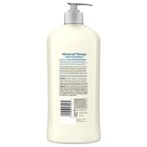 Creamy texture close-up of Suave Advanced Therapy for dry skin