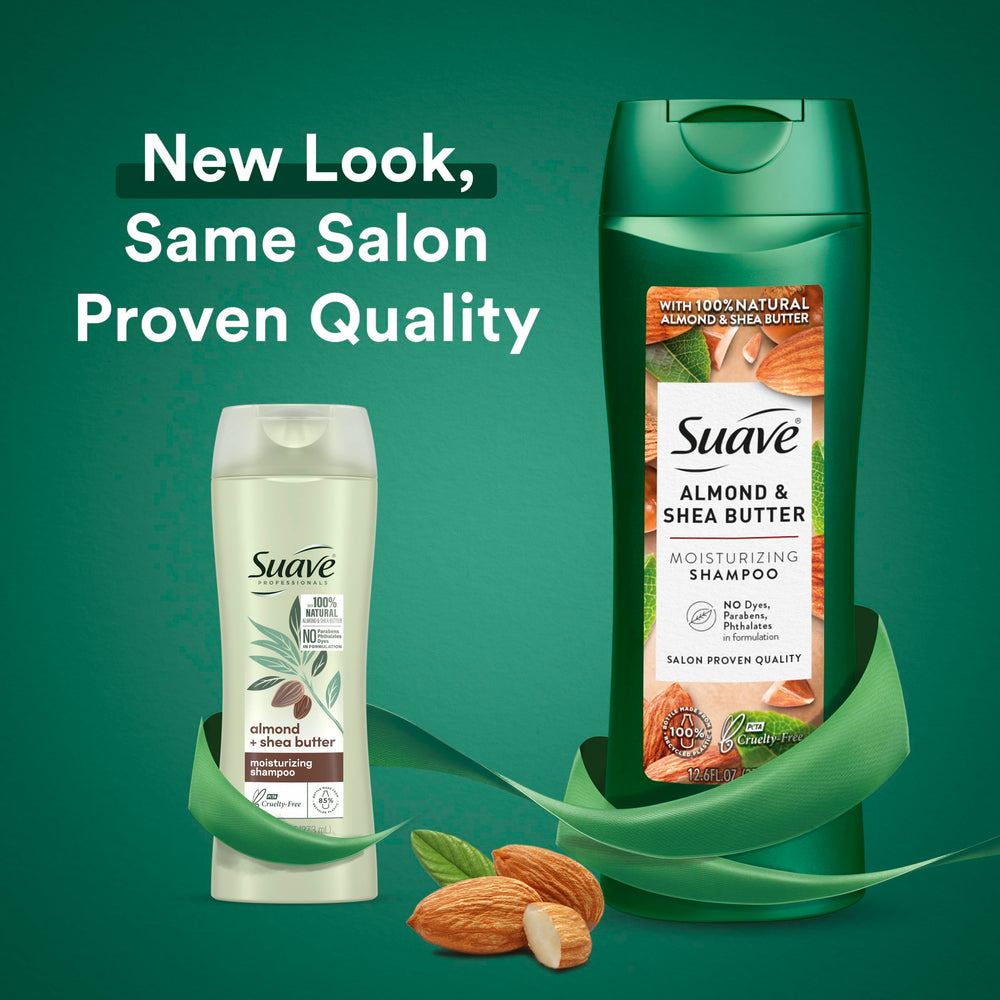 Suave Almond and Shea Butter conditioner bottle provides detangling daily nourishment