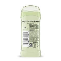 Suave almond and shea butter deodorant packaging highlights aluminum-free formula.