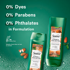 Close-up of almond oil and shea butter ingredients boosting hydration