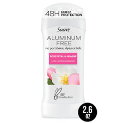 Close-up of the cap on Suave Rose Petal Jasmine deodorant, showing clean application.