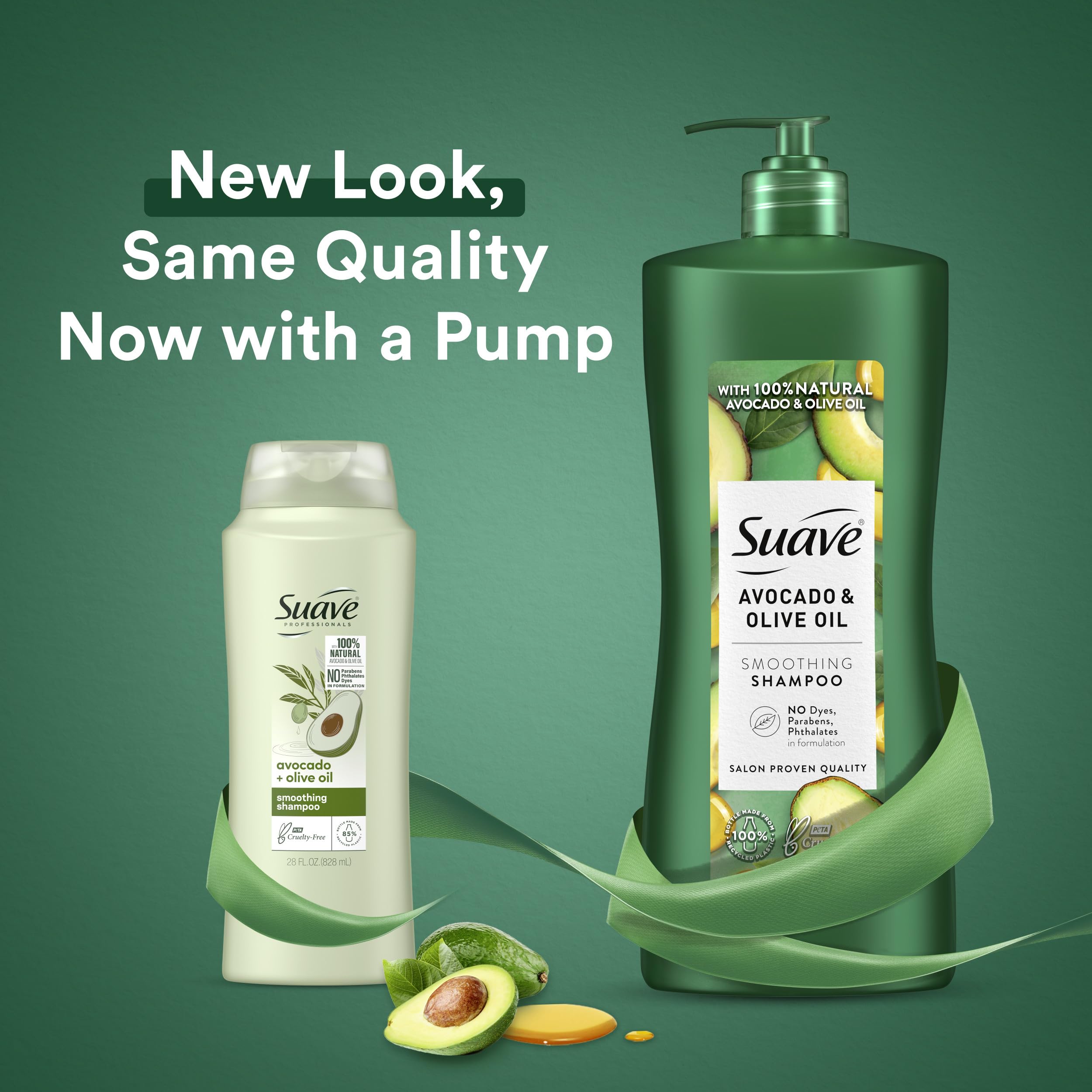 Suave Avocado + Olive Oil Shampoo lather close-up for nourished hair