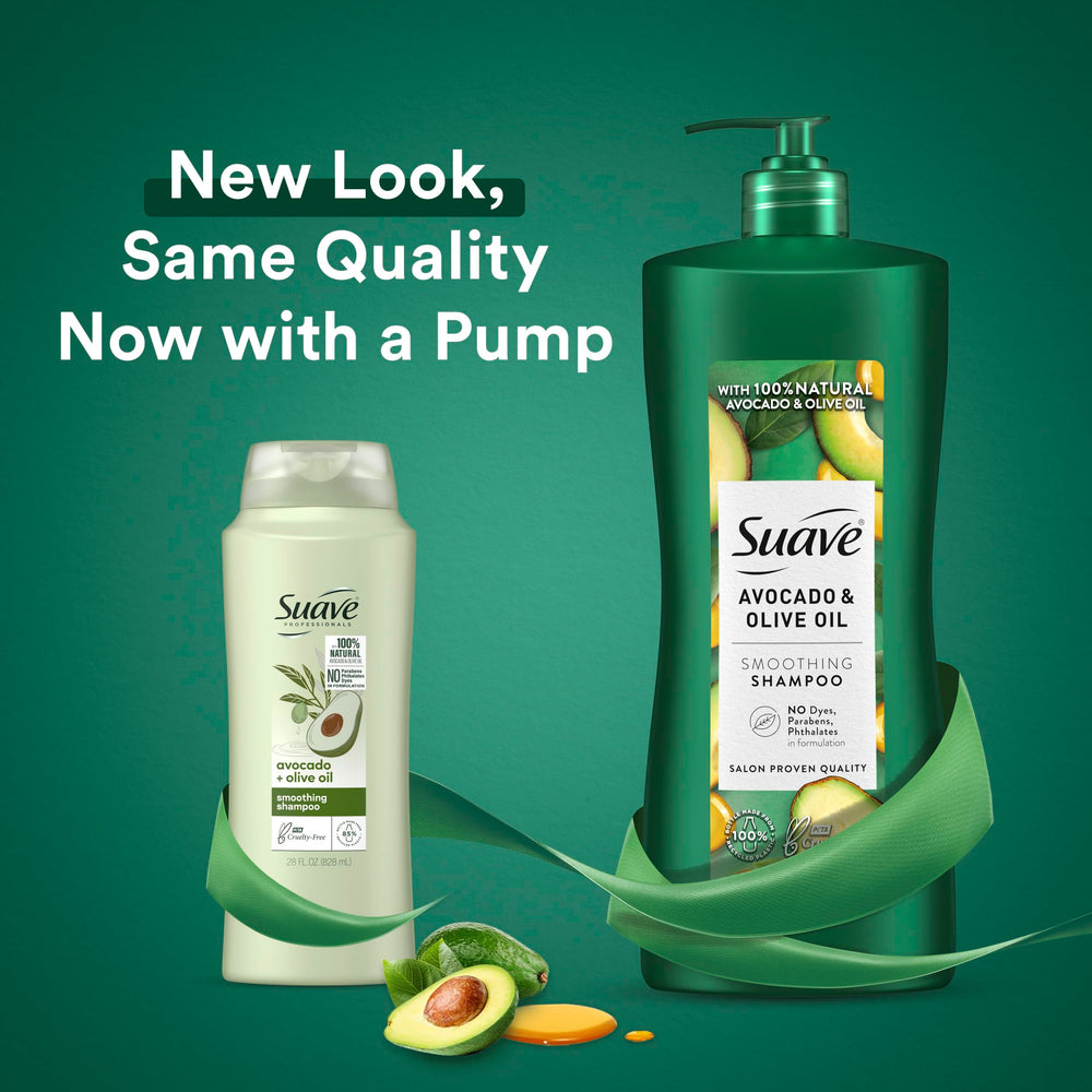 Suave Avocado + Olive Oil Shampoo lather close-up for nourished hair