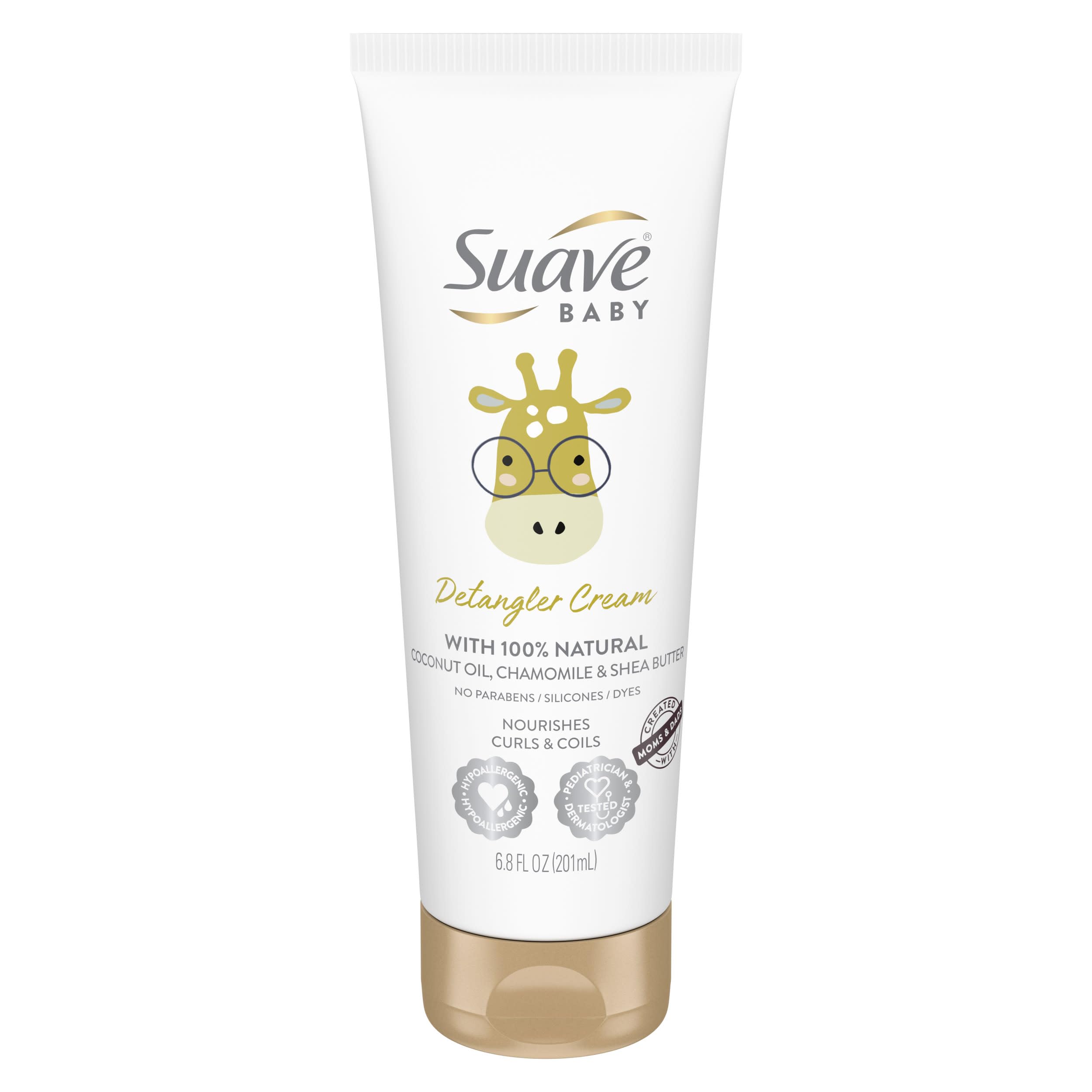 Suave Baby Detangler Cream bottle pour eases post-bath detangling