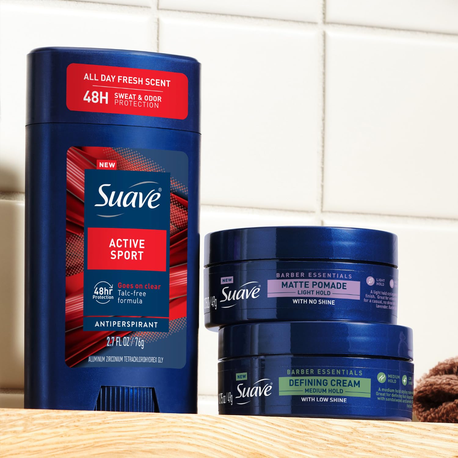 Bundle shot shows simple grooming routine for the modern man.
