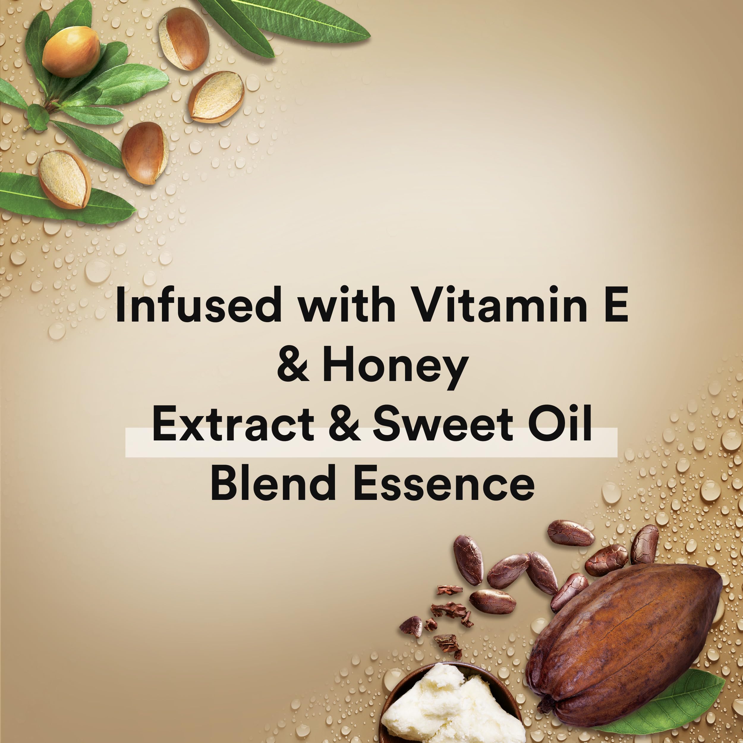 Suave Cocoa Butter and Vanilla label closeup highlights updated formula.