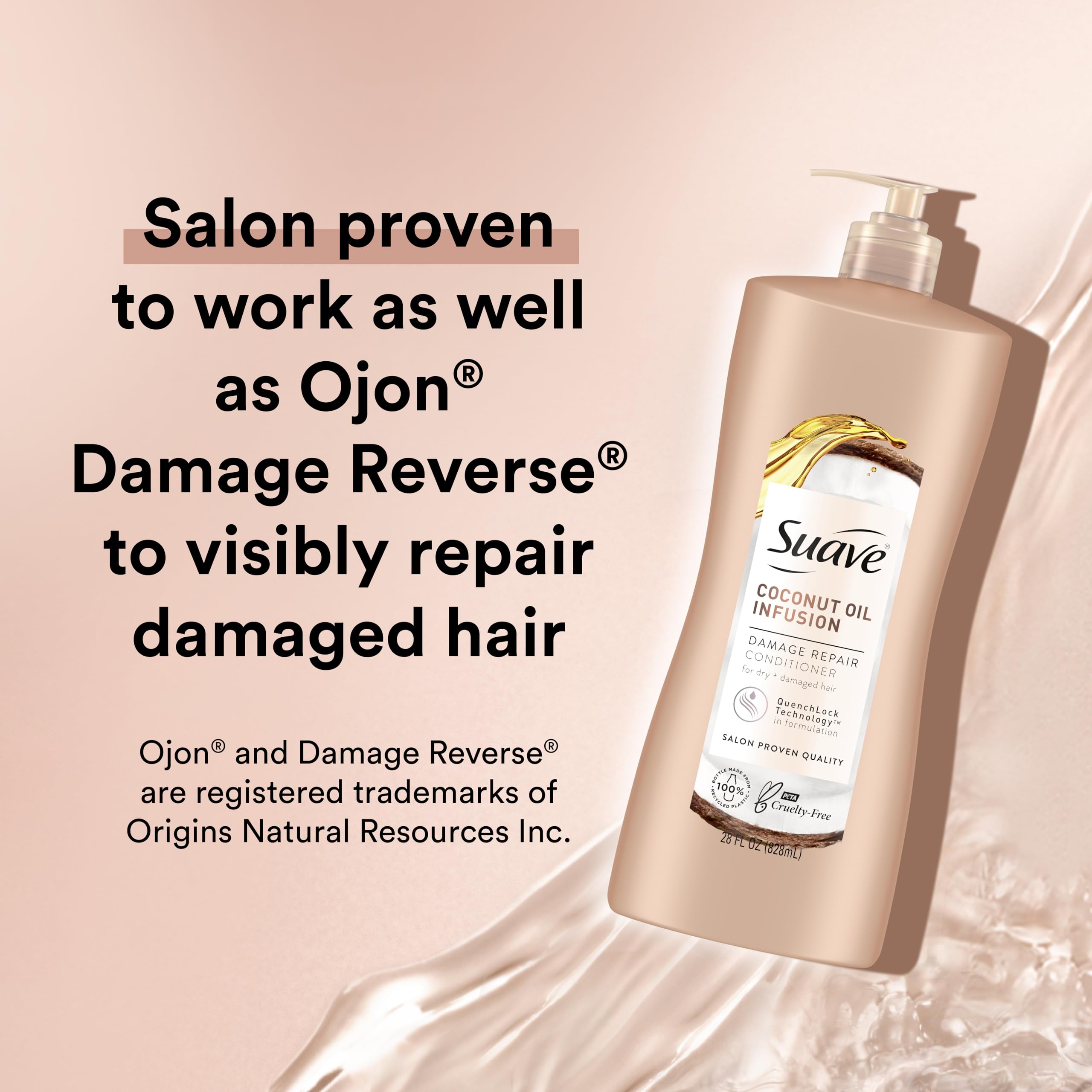 Label close-up emphasizes coconut oil infusion and gentle formula