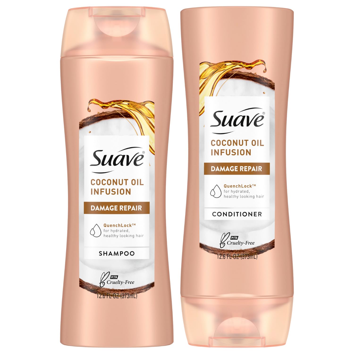 Suave Coconut Oil Infusion Shampoo bottle for smoother, more manageable hair.