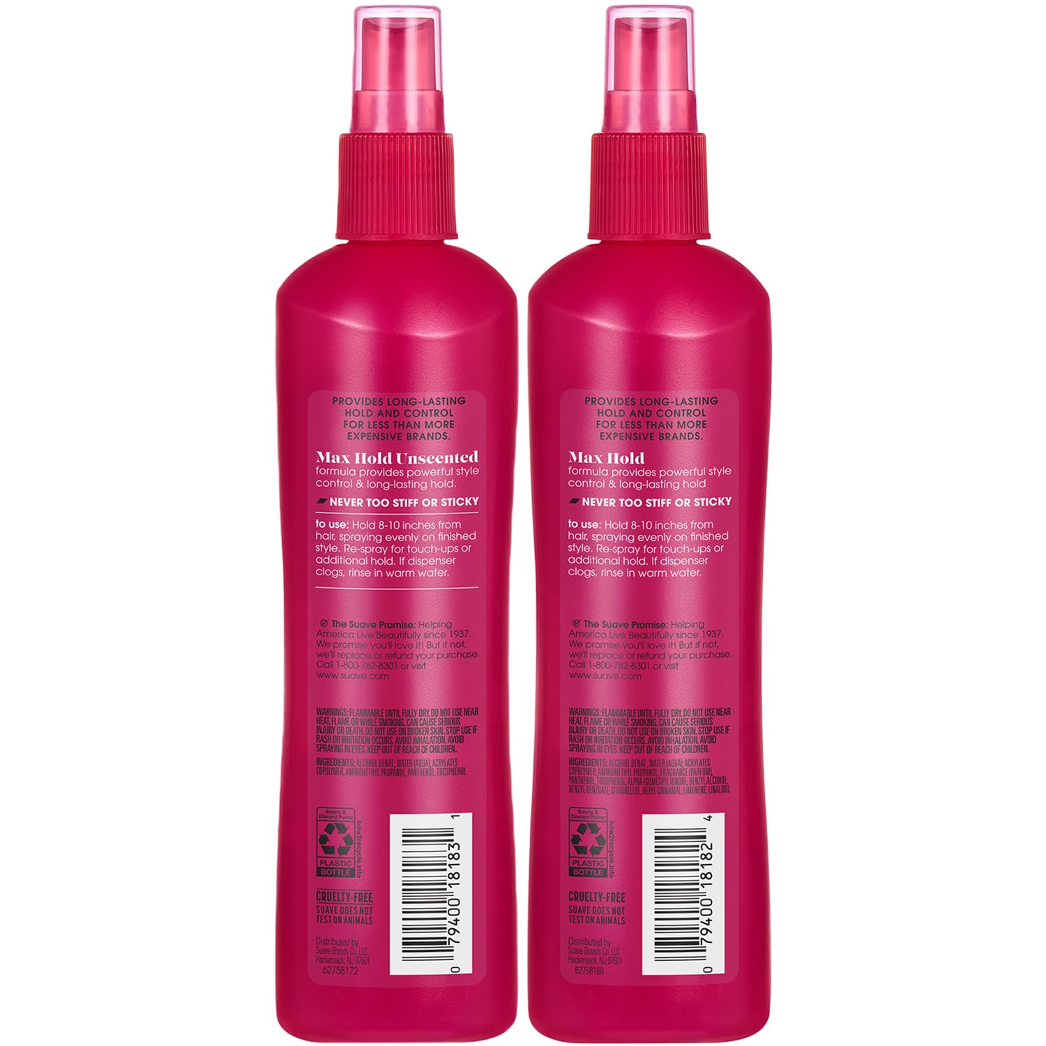 Cruelty-Free by PETA logo on Suave product packaging.