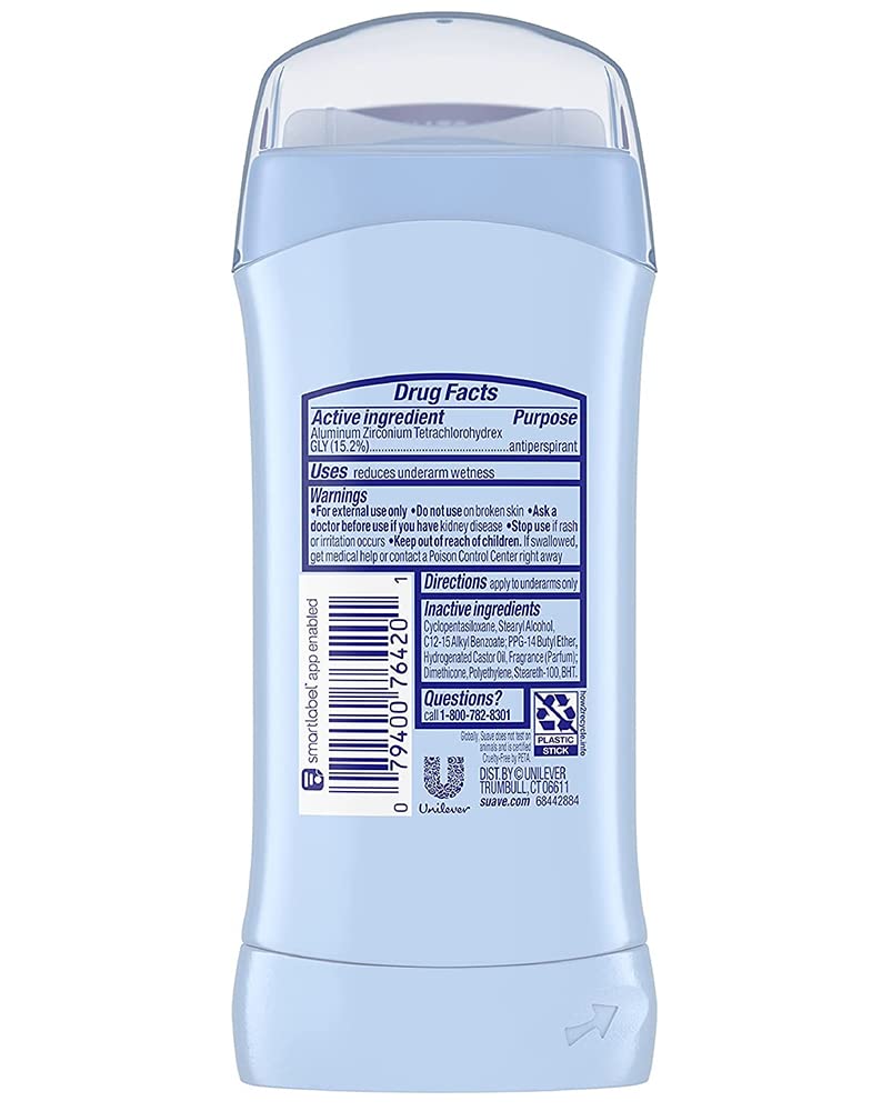 Suave 2-pack back view highlighting packaging and product details