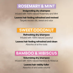 Suave dry shampoo coconut bottle with tropical scent for oil control