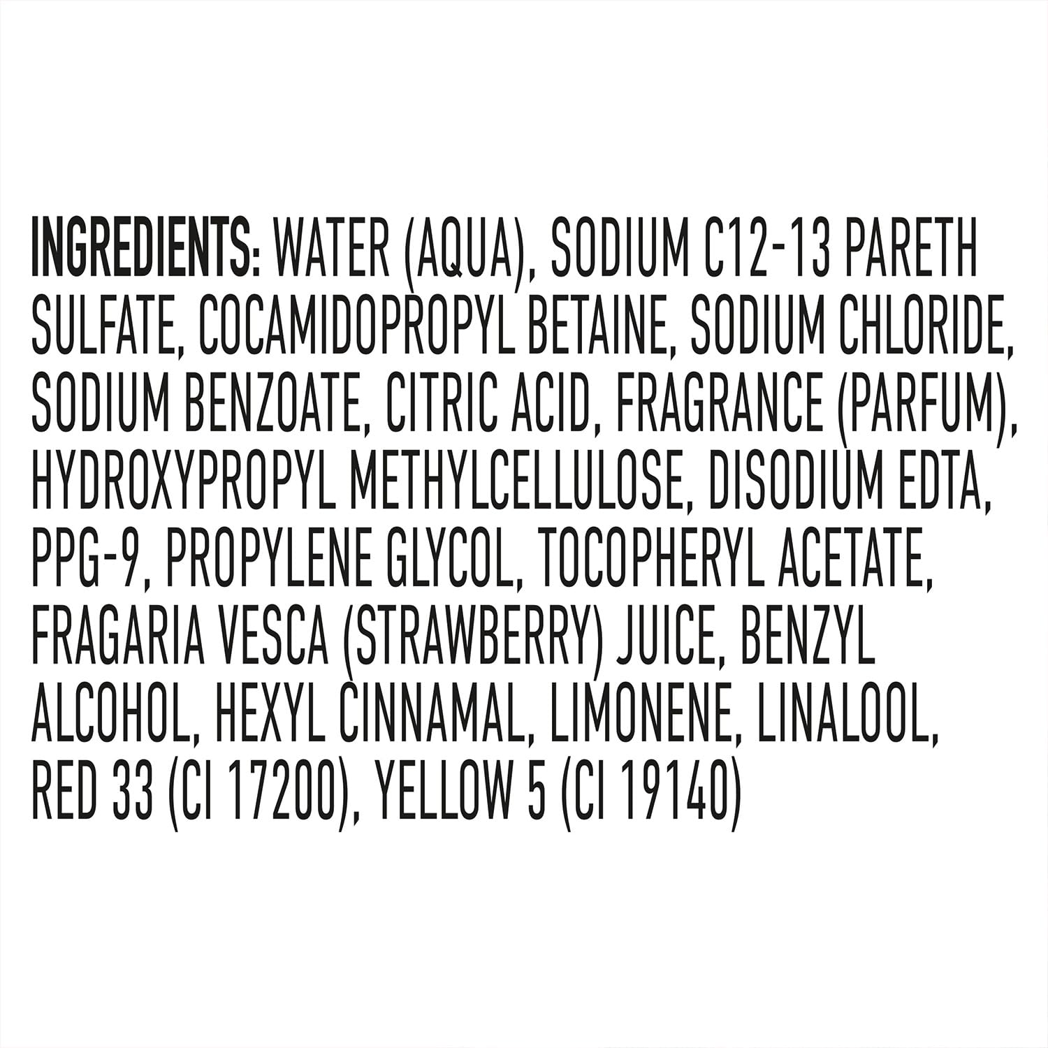 Fragrance swirl suggests lasting strawberry and peach scent from Suave shampoo.