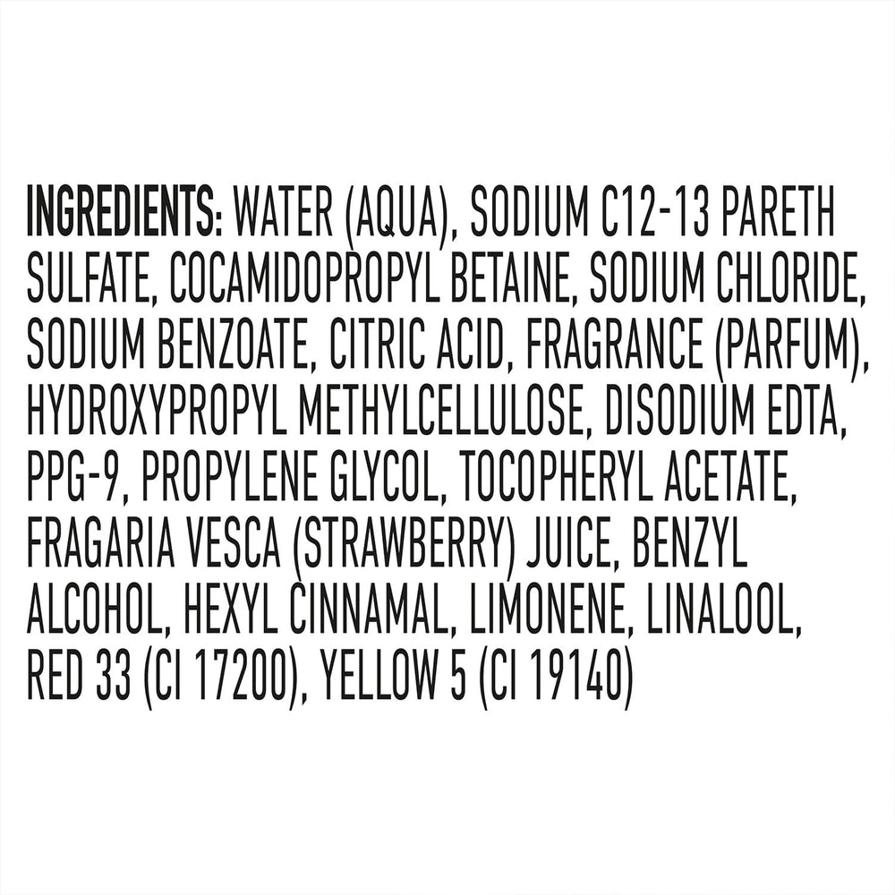 Fragrance swirl suggests lasting strawberry and peach scent from Suave shampoo.