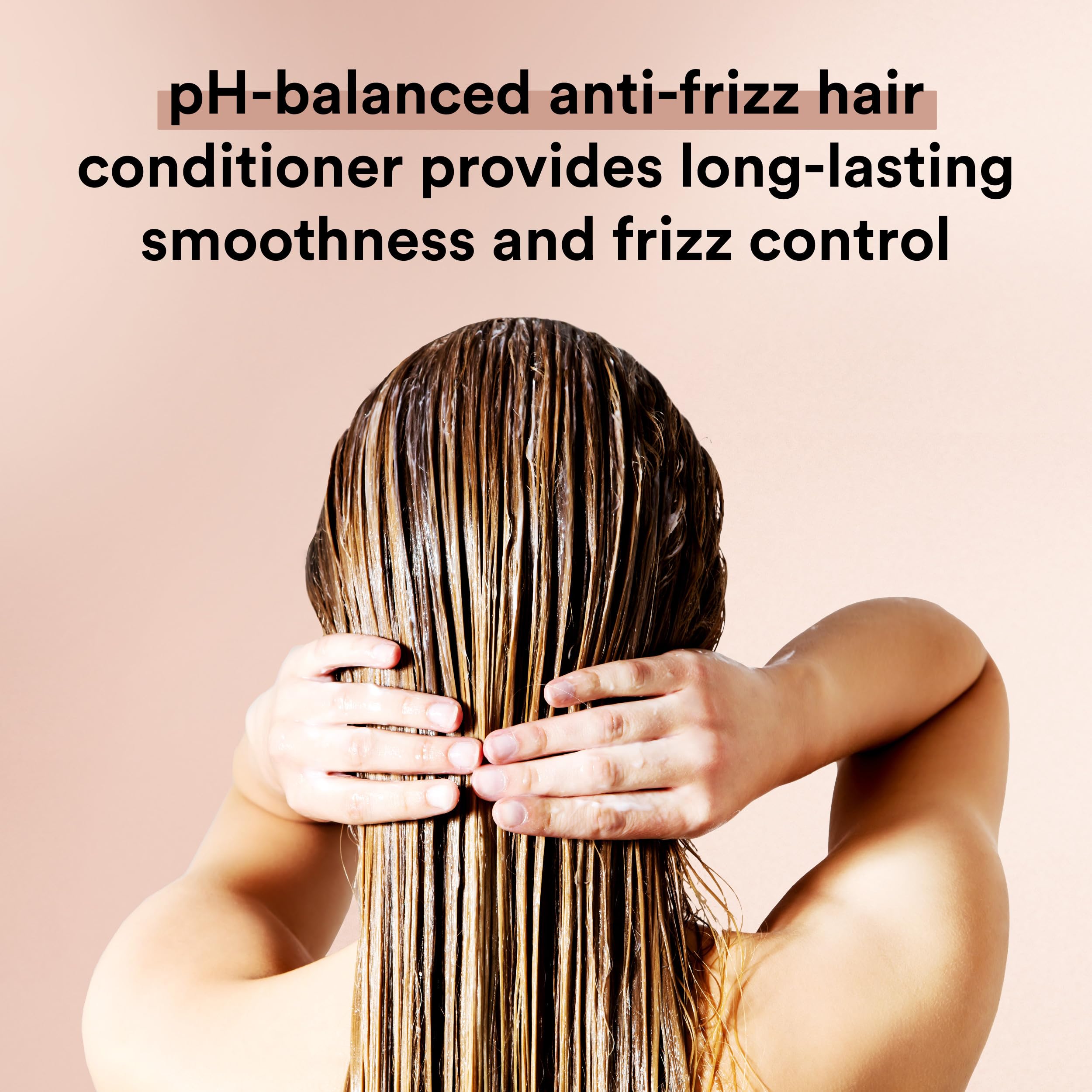 Suave Keratin Infusion benefits on hair after use; smooth, manageable shine.
