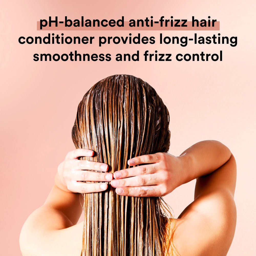 Suave Keratin Infusion benefits on hair after use; smooth, manageable shine.