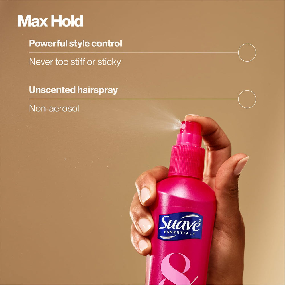 Close-up of Suave Heat Protection Spray being applied to hair.