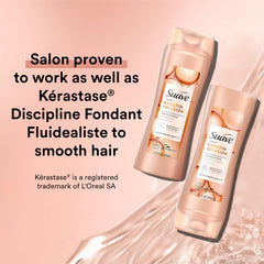 Suave Keratin Infusion conditioner bottle offers soft, shiny, manageable hair.