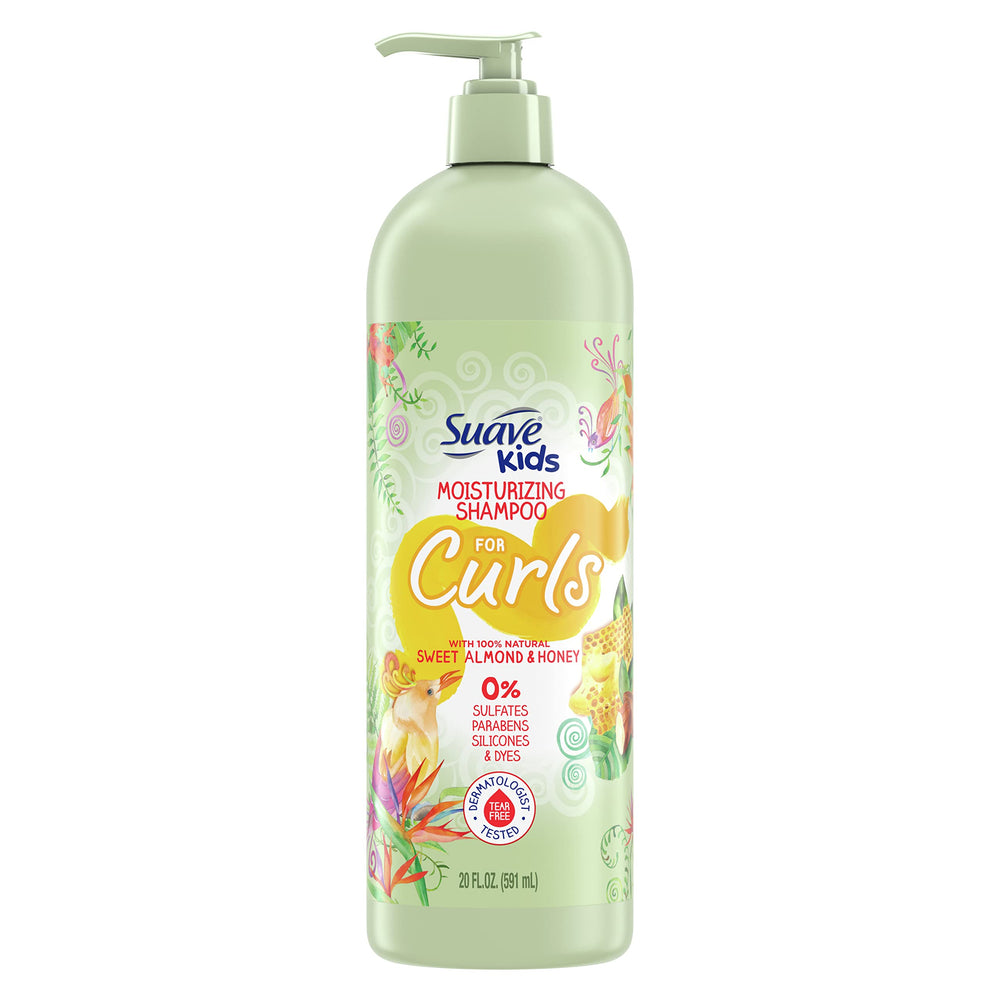 Suave Kids Naturals Sweet Almond and Honey shampoo bottle for gentle curls care