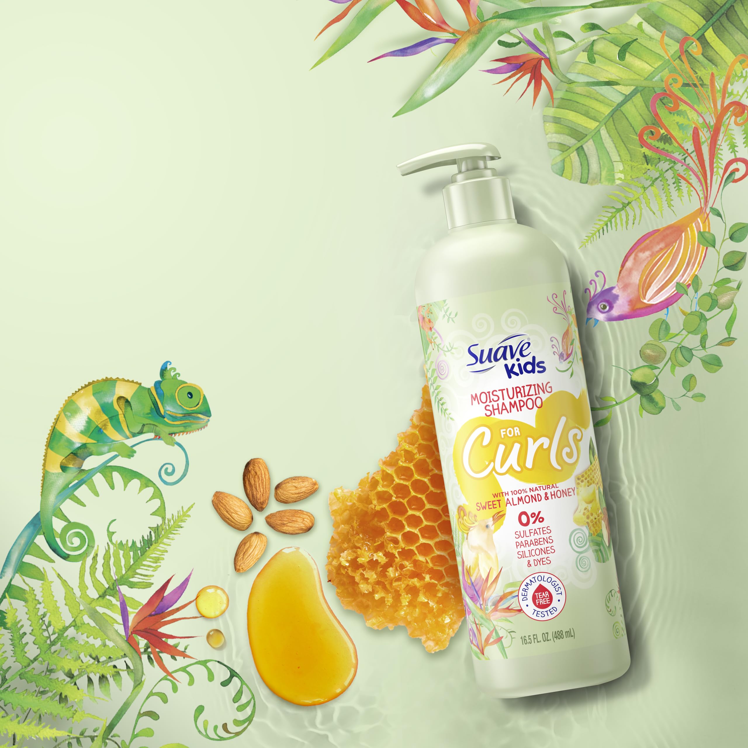 Suave Kids Naturals Sweet Honey & Almond curls feel moisturized after washing.