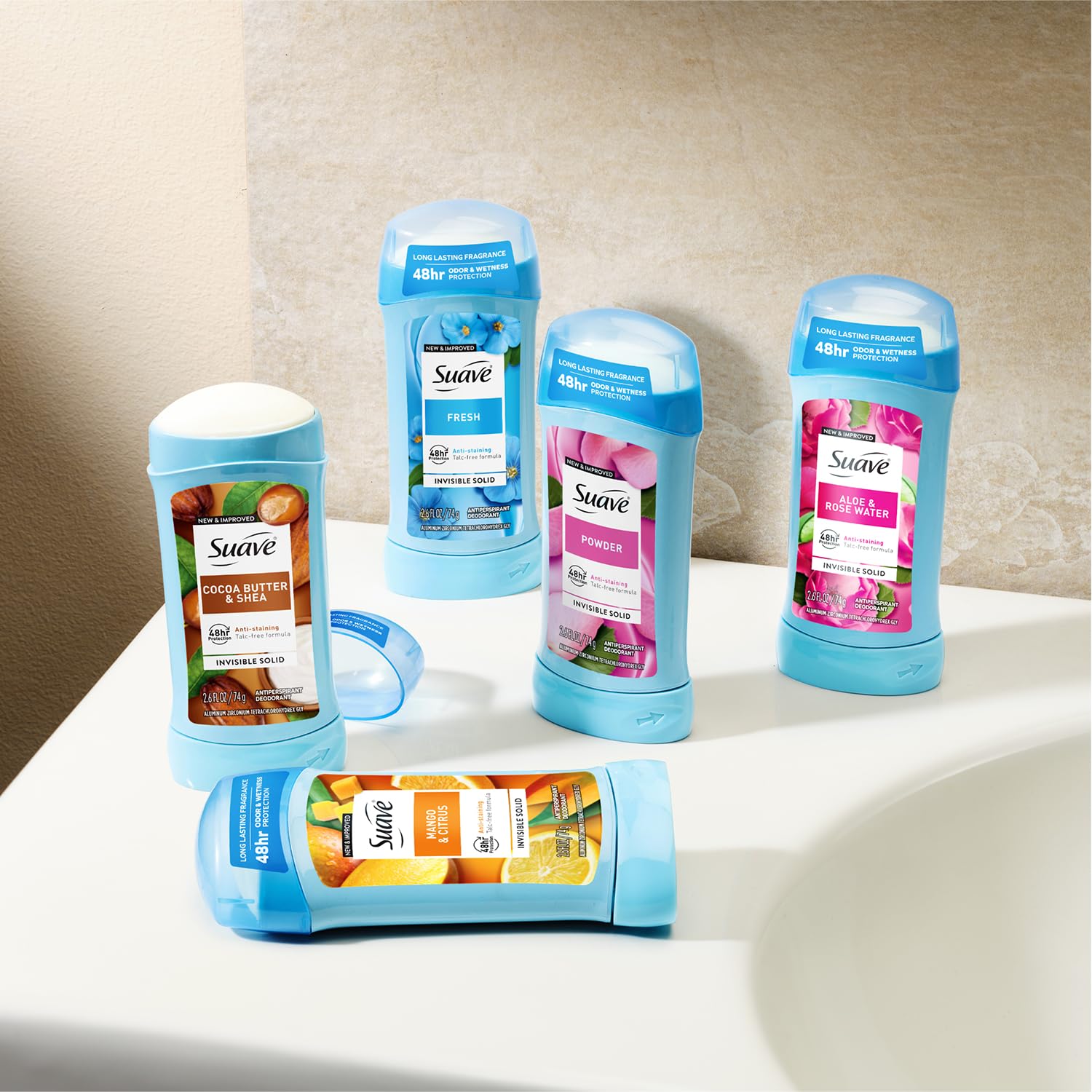 Suave long-lasting fragrance for all-day freshness.