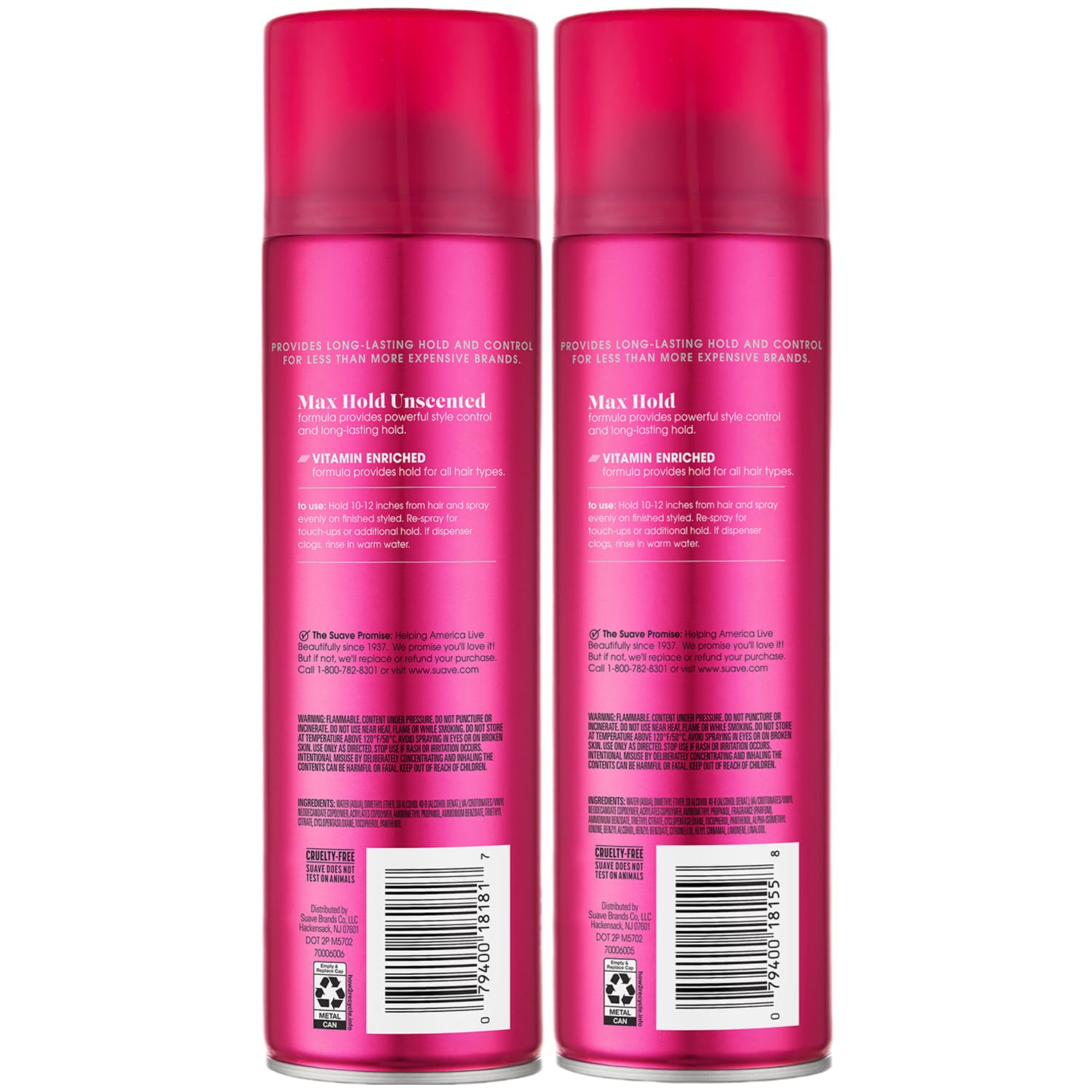 Retail-ready display of Suave Max Hold 2-pack on shelf.
