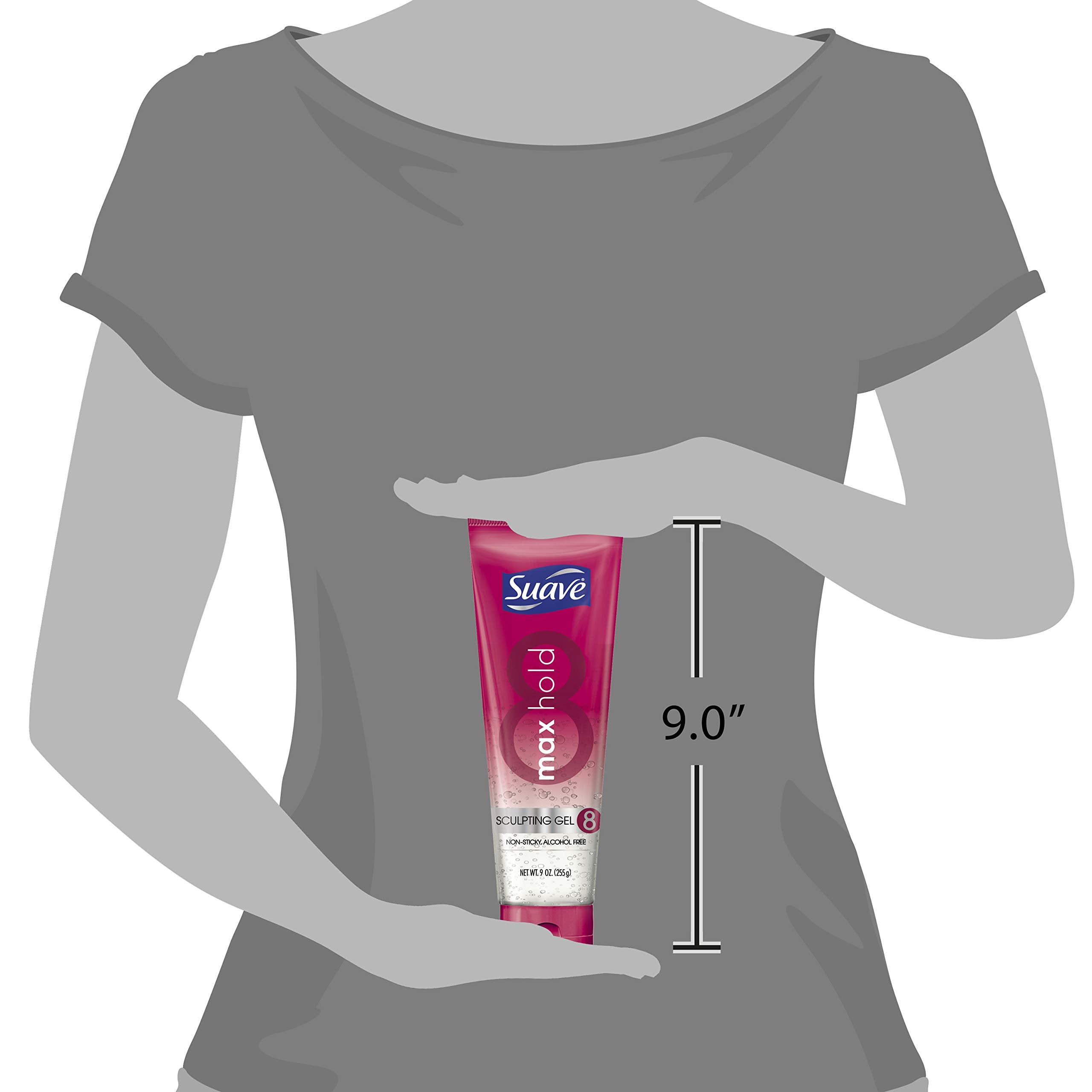 Suave Max Hold Sculpting Gel air-dry-wetter-look suggests natural, flexible hold.