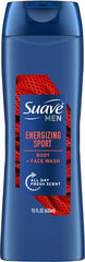 Suave Men Sport bottle cap close-up emphasizing easy one-handed dispensing.