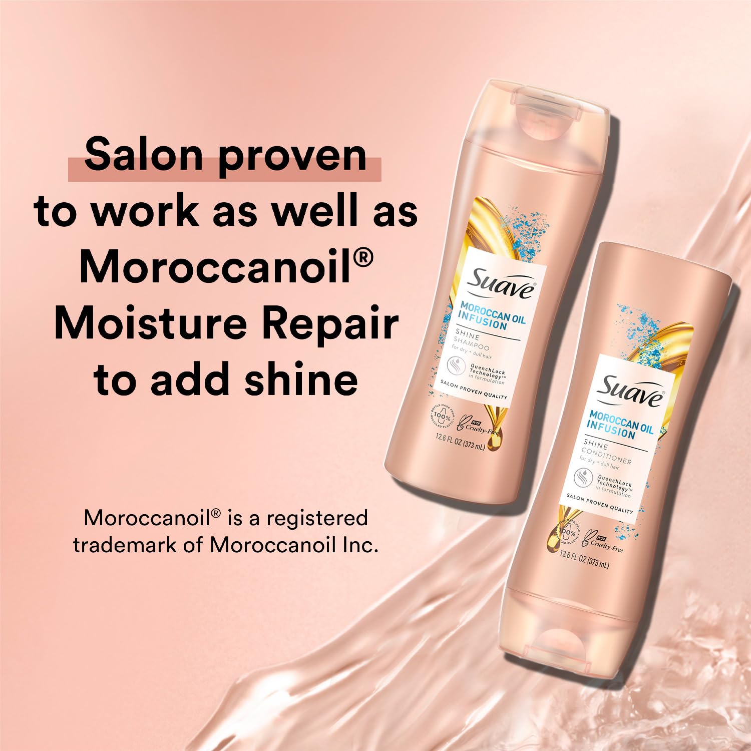 Suave Moroccan Oil Infusion conditioner tube smooths strands and detangles.