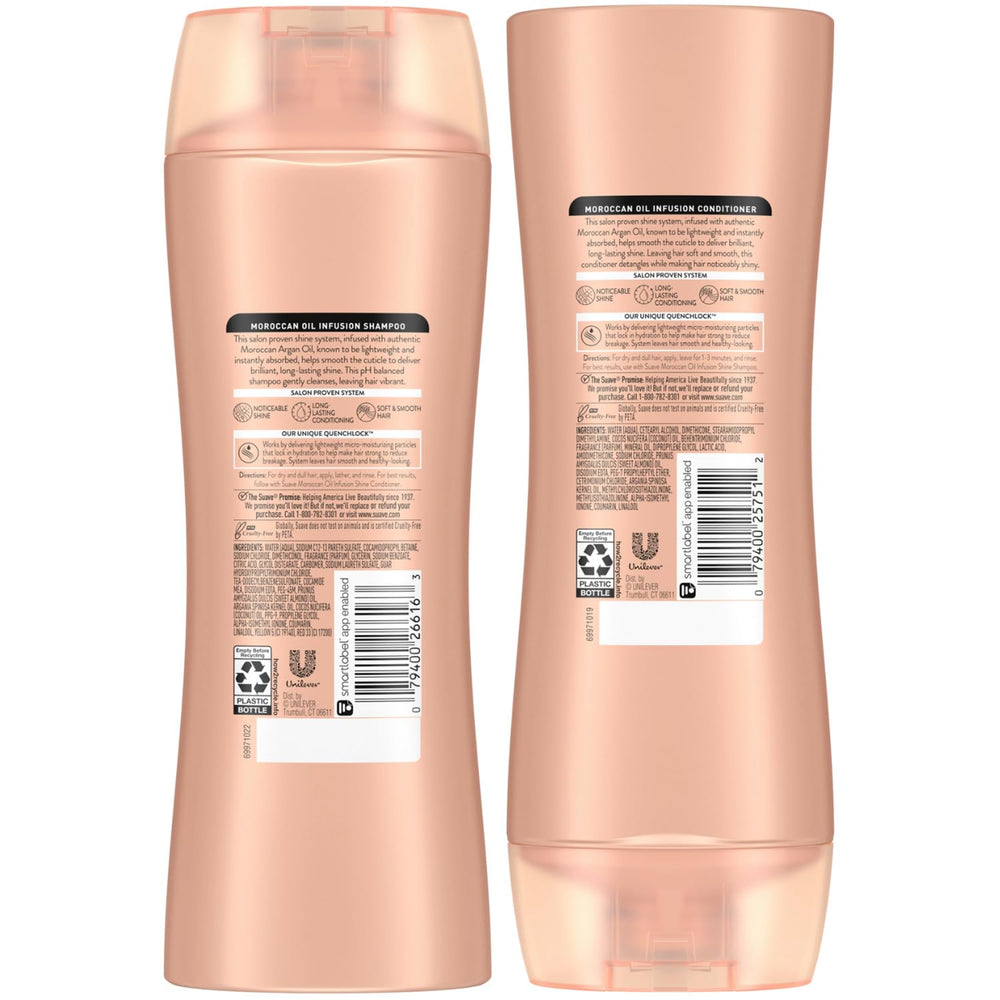 Suave Moroccan Oil Infusion cruelty-free product with ethical appeal.