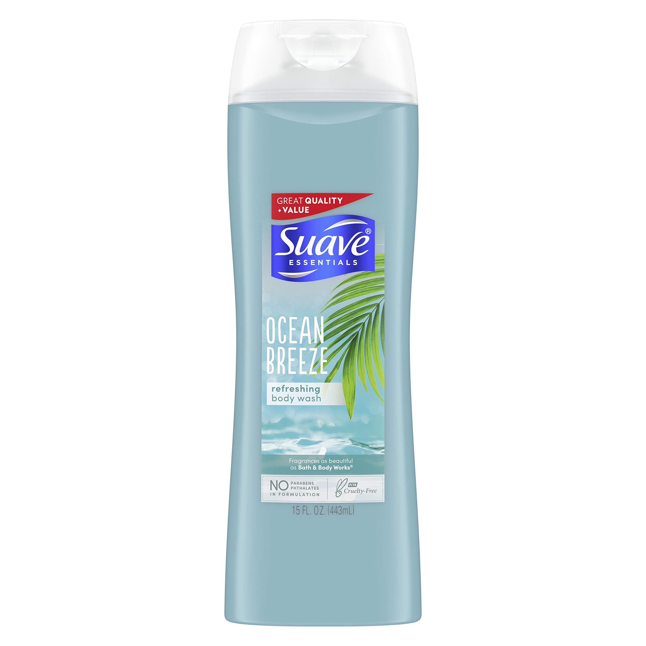 Suave Ocean Breeze bottle for daily cleansing with a refreshing scent.