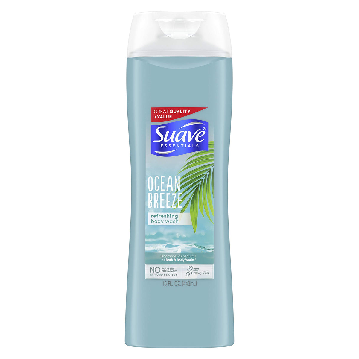 Suave Ocean Breeze bottle for daily cleansing with a refreshing scent.
