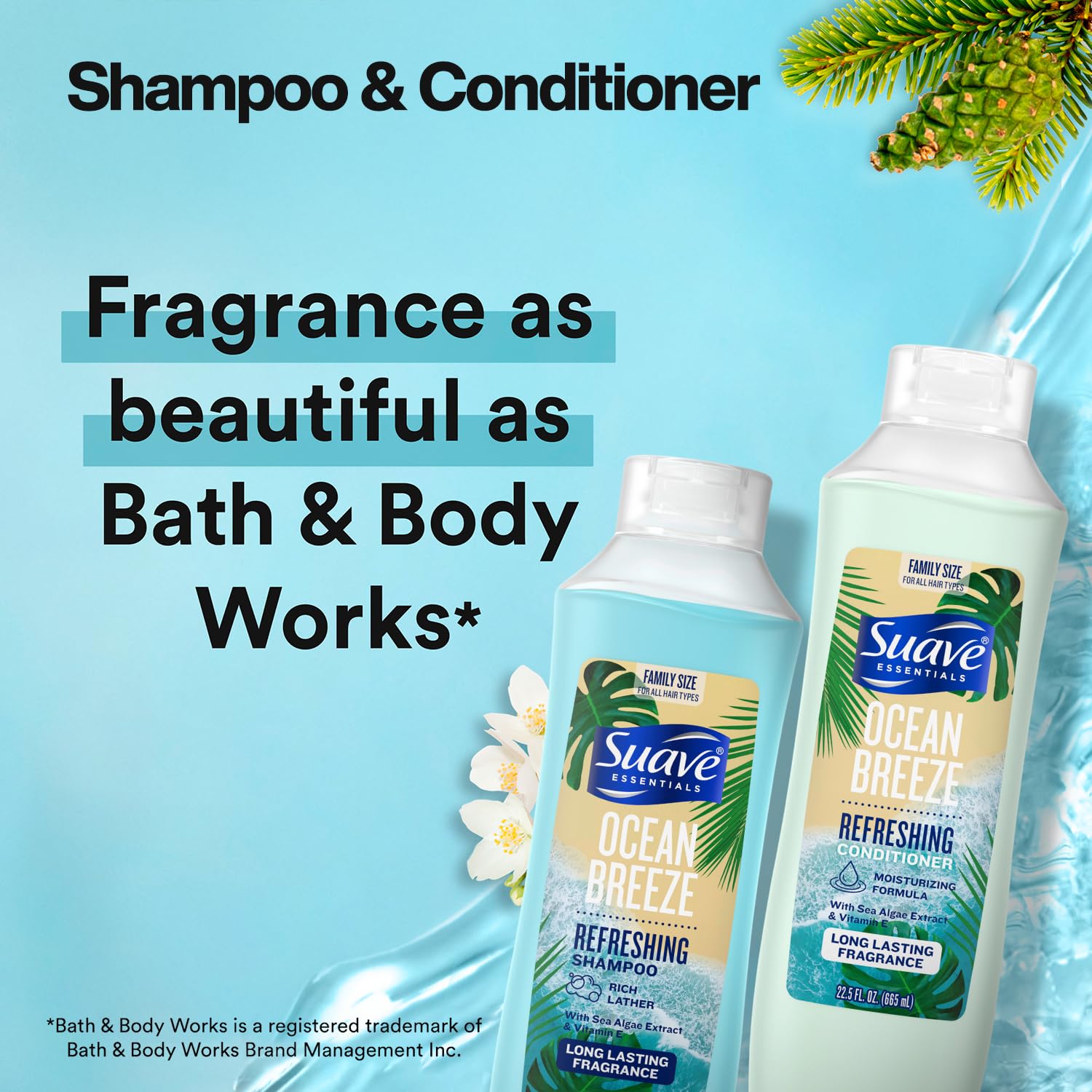 Suave Ocean Breeze set packaging front invites a breezy shower routine.
