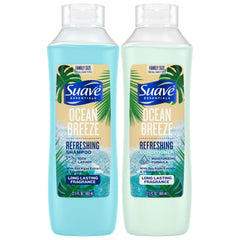 Suave Ocean Breeze shampoo bottle with hydrating formula for daily use