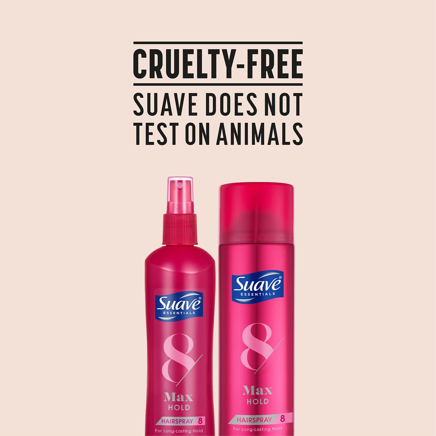 Suave Max Hold compact 11oz packaging on vanity.
