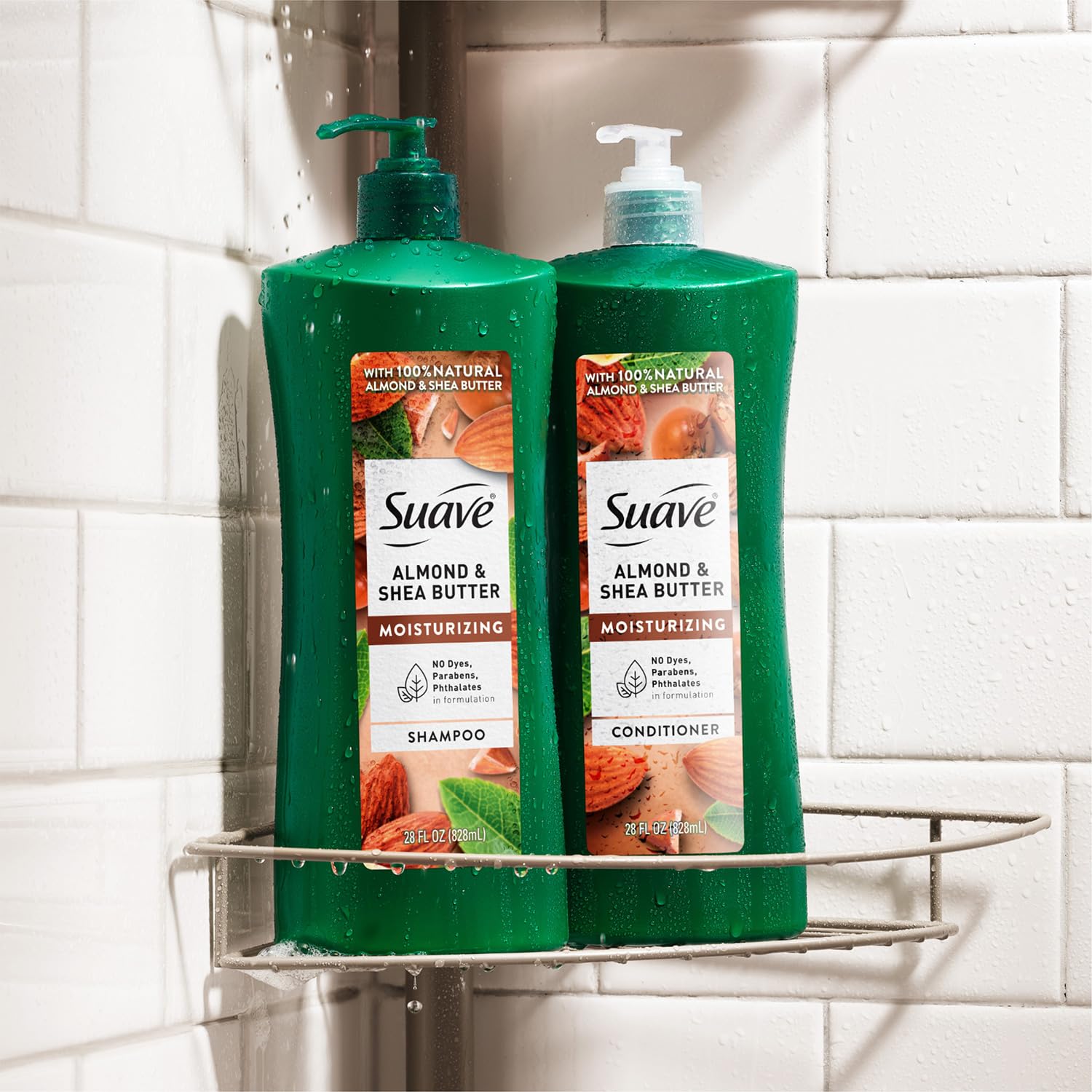Suave product packaging display highlights a 4-piece set.