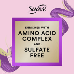 Shampoo bottle and display reflect easy styling with Suave Pink Luscious Curls.