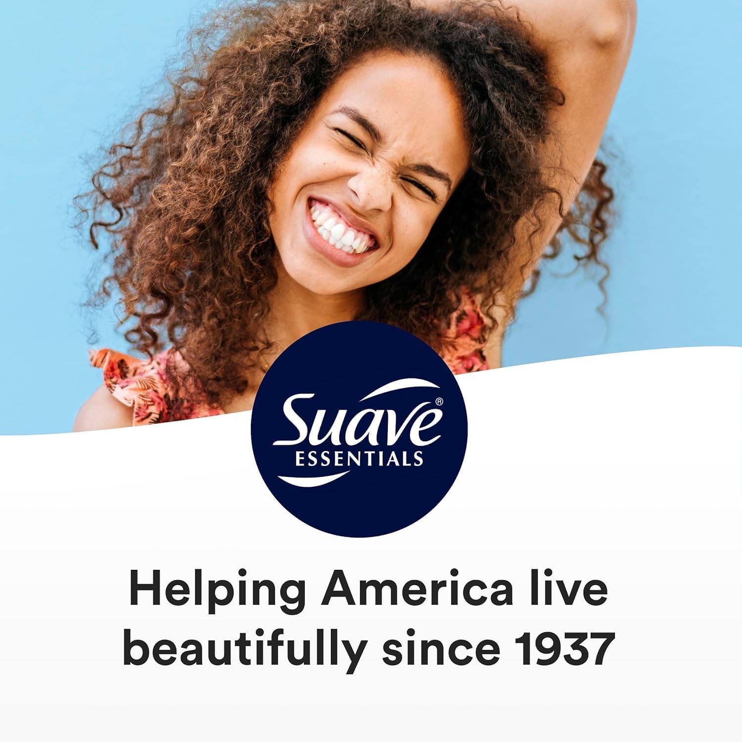 Suave powder deodorant in use emphasizes comfortable protection.