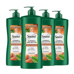 Suave Professionals almond and shea butter shampoo bottle highlighting moisturizing formula