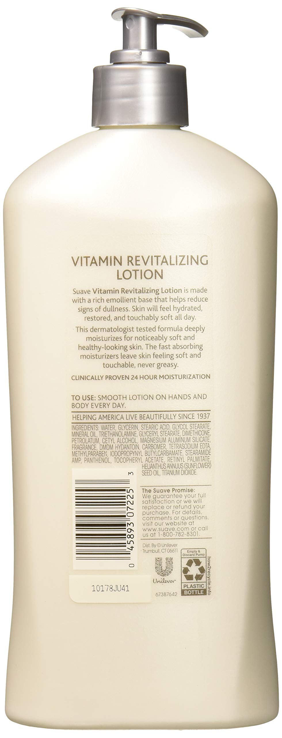 Application of Suave Revitalizing Vitamin E Body Lotion for quick absorption