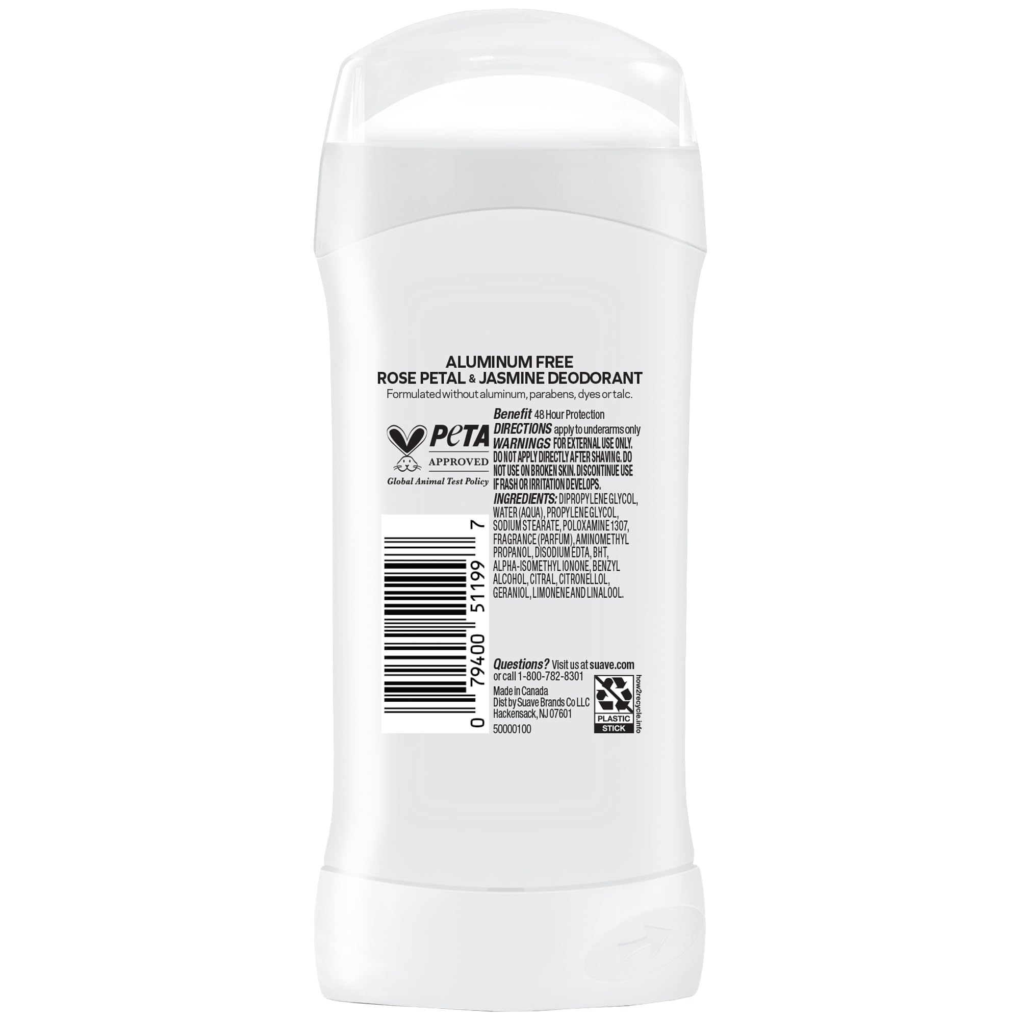 Stylized pack shot of Rose Petal Jasmine deodorant with soft lighting.