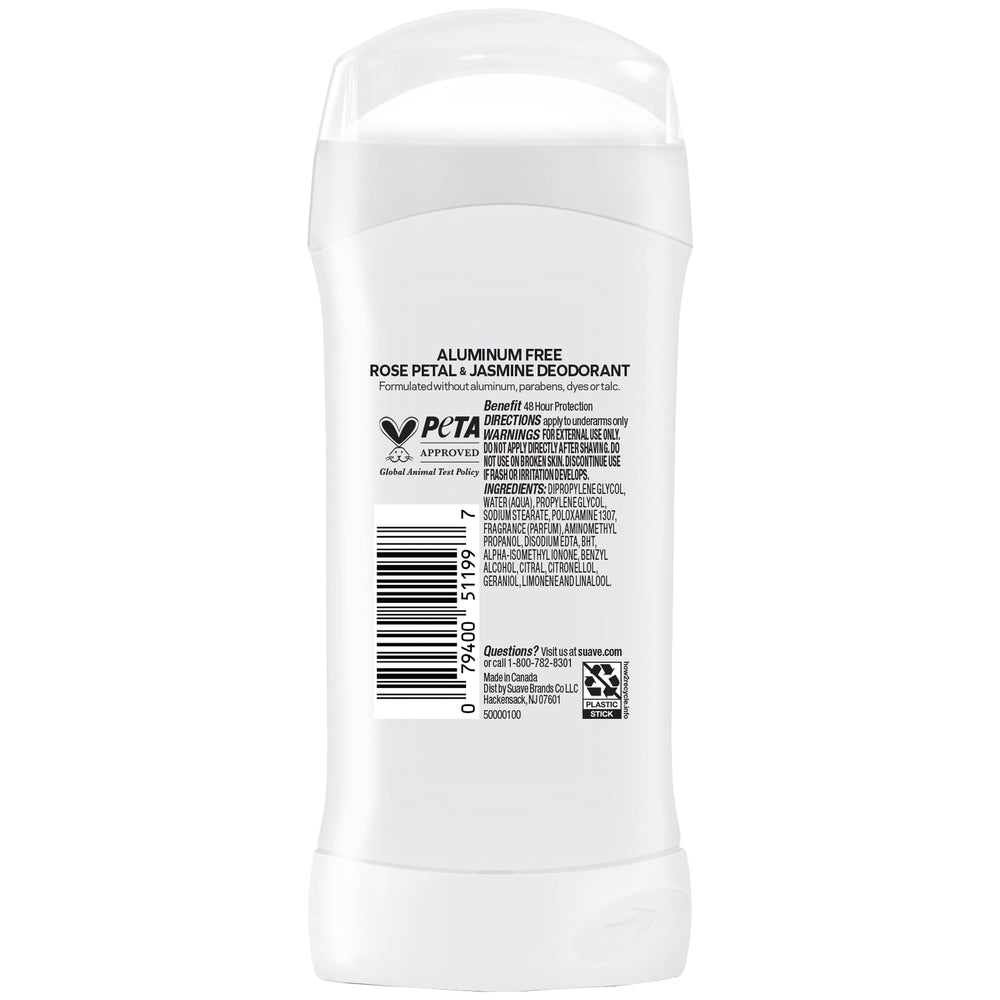 Stylized pack shot of Rose Petal Jasmine deodorant with soft lighting.