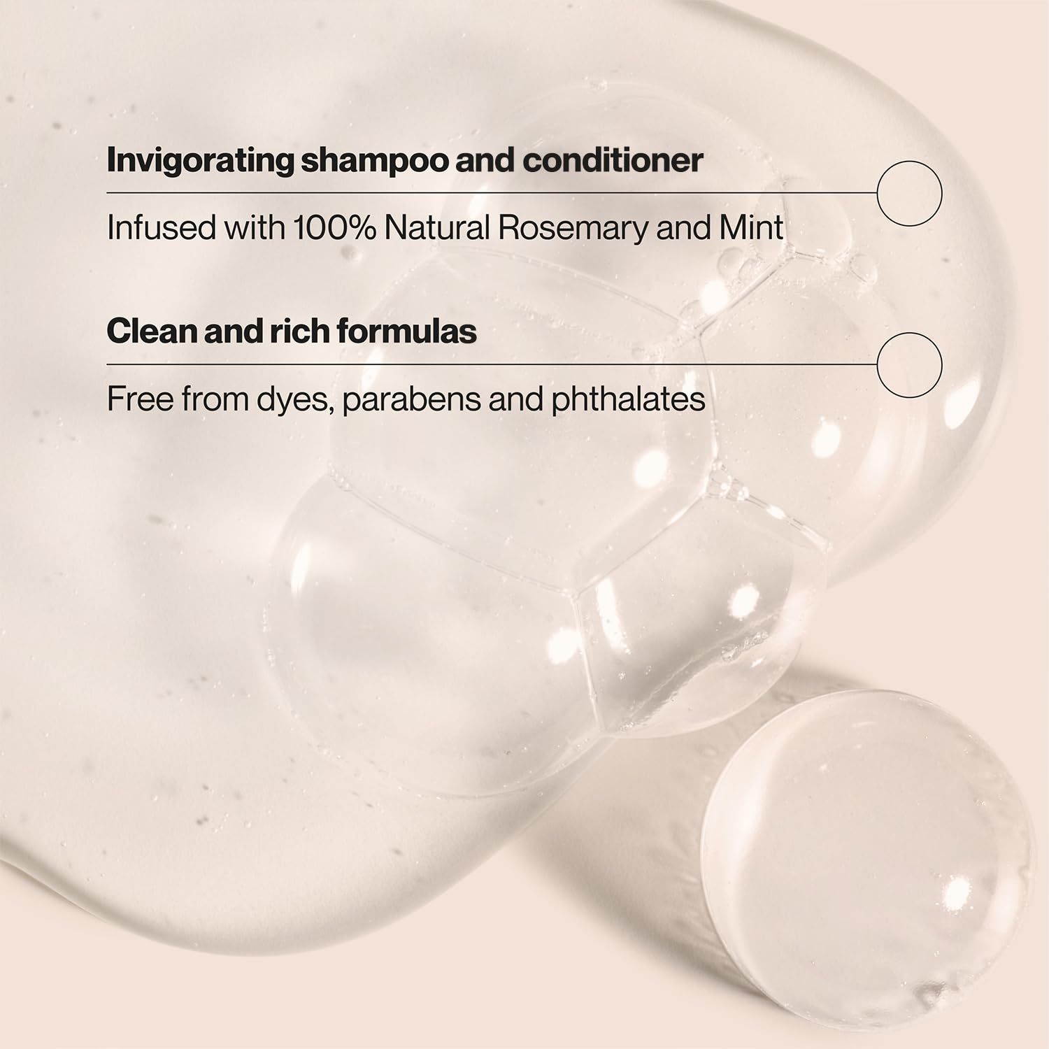 Suave rosemary mint shampoo lather swirls when massaged into hair.