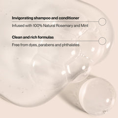 Suave rosemary mint shampoo lather swirls when massaged into hair.