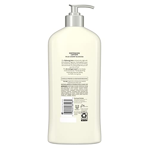 Suave Wild Cherry Blossom lotion pump in action for controlled dispensing