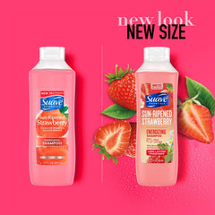 Close-up of rich lather from Suave Sun-Ripened Strawberry Shampoo.