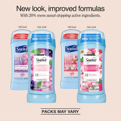 Suave Wild Cherry Blossom packaging shows a twin-pack for versatile daily use.