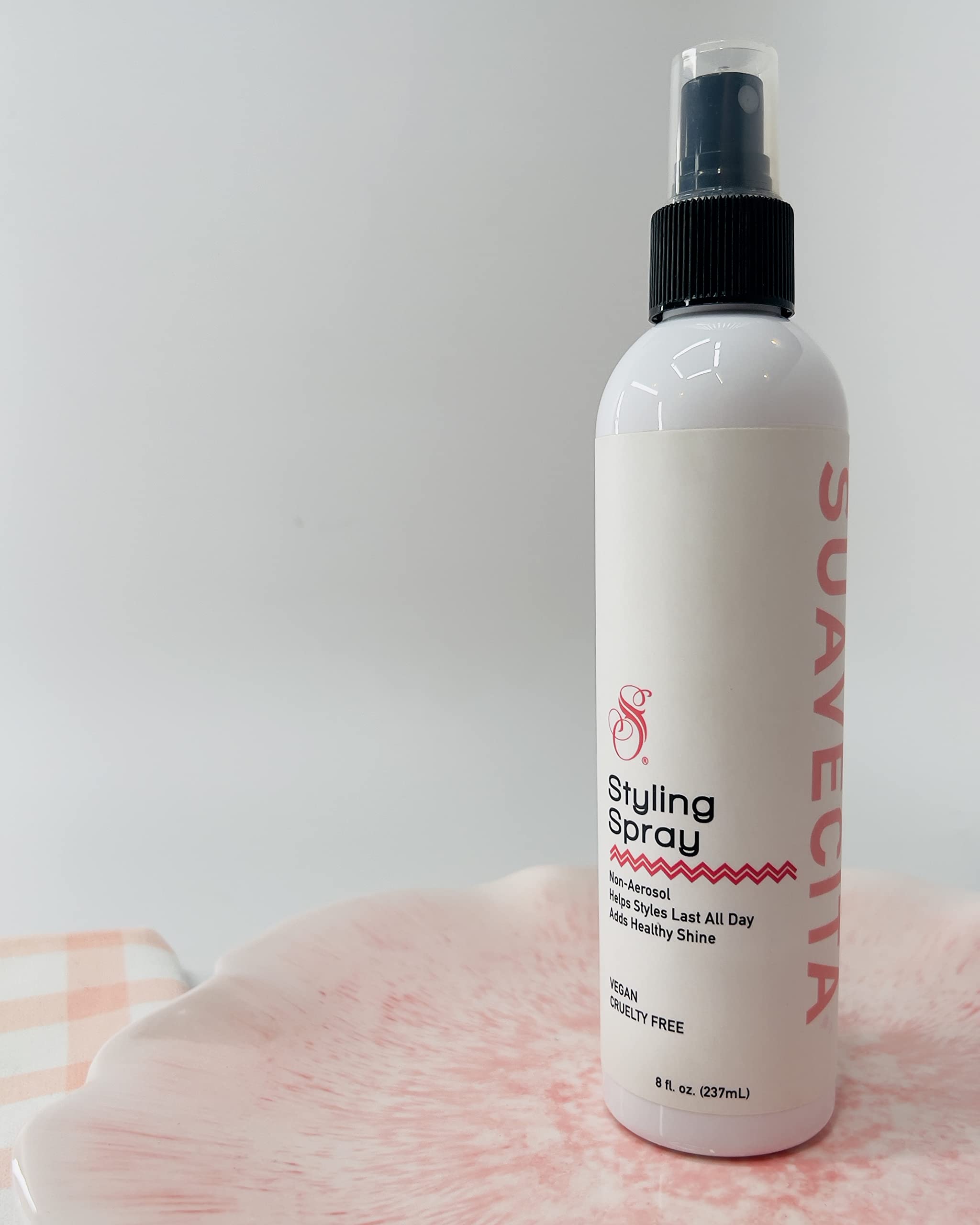 Suavecita styling spray helps create curls and waves during styling sessions.