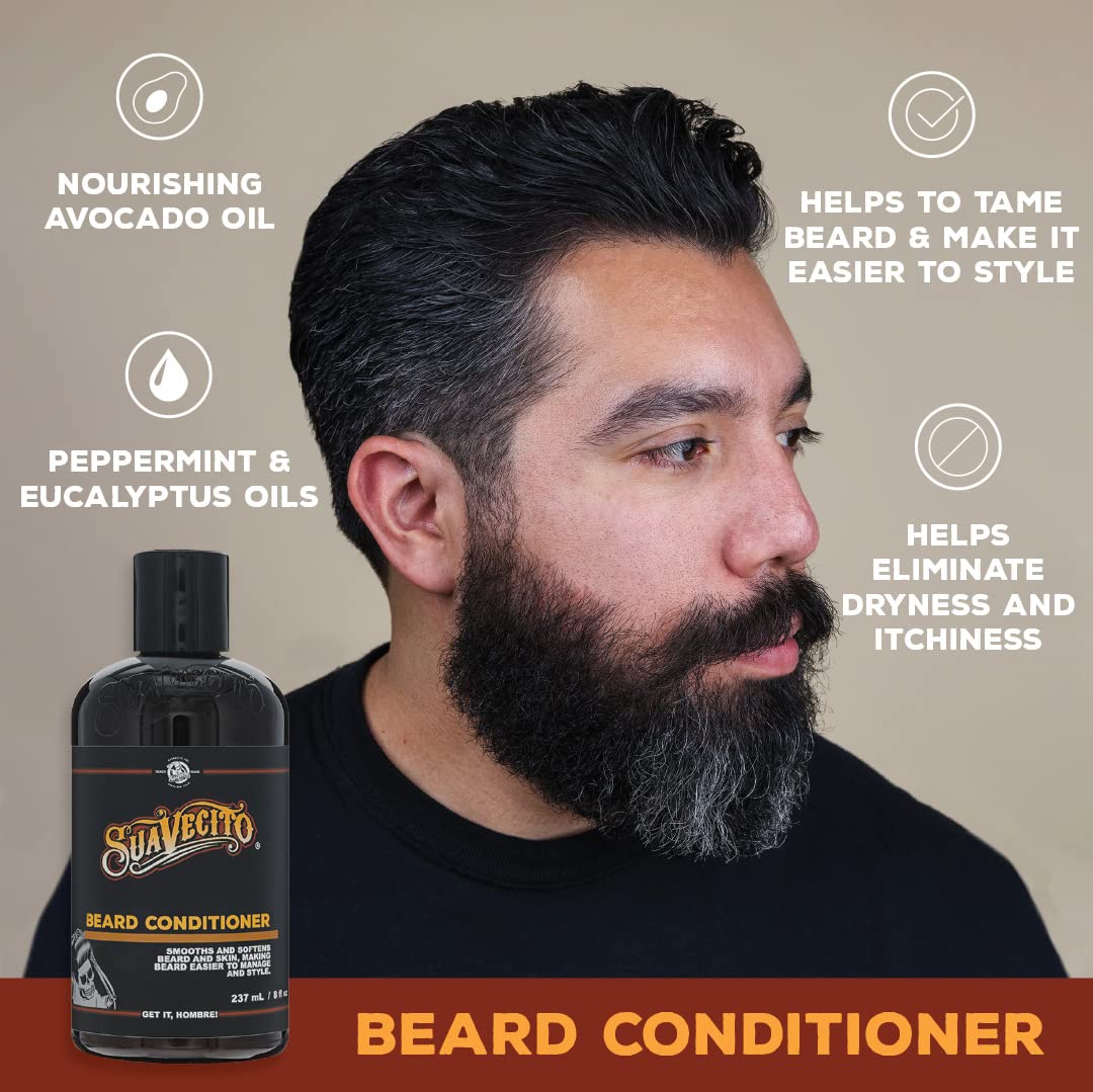 Suavecito Beard Wash Set USA-made label signals quality and craftsmanship.
