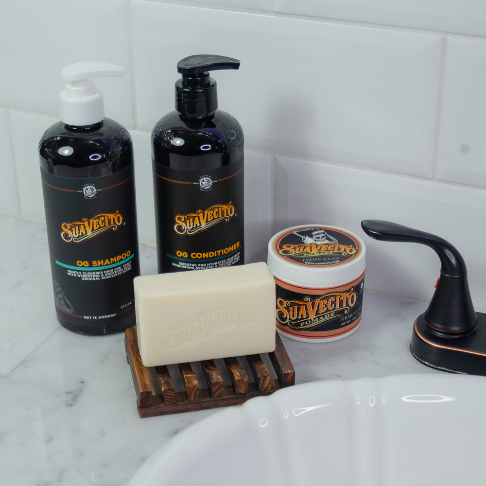 Suavecito bundle display image suggesting a complete head-to-toe routine.