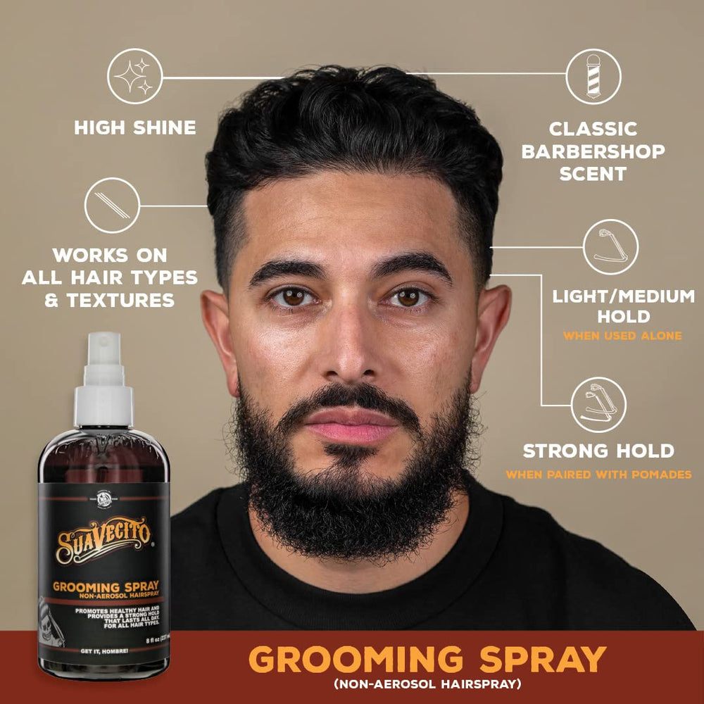 Suavecito grooming spray proudly made in the USA.